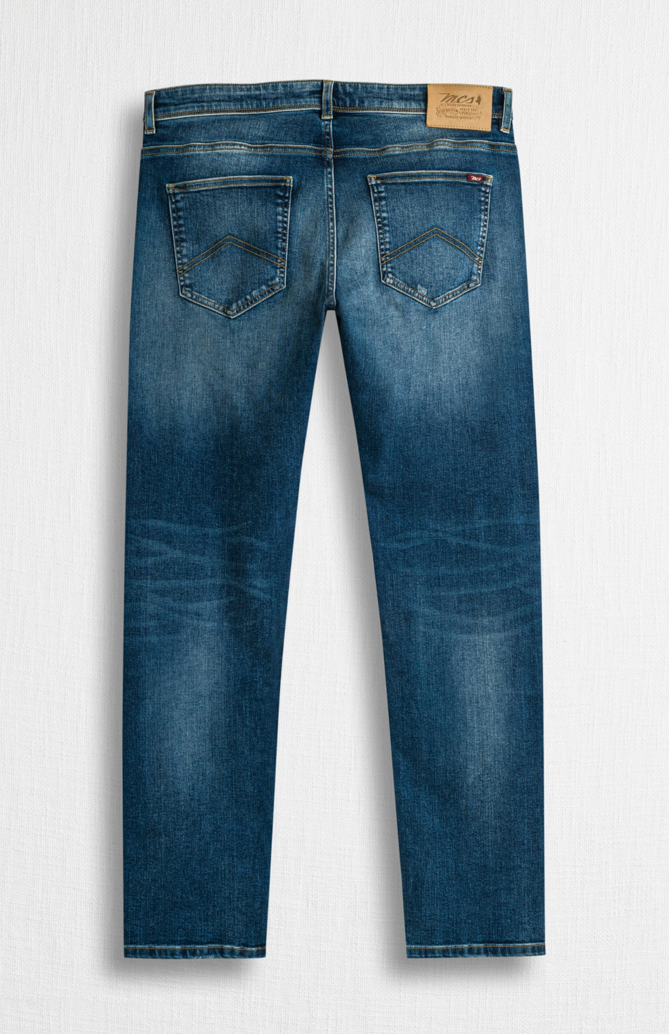 Сини дънки със средно изтриване Slim Fit